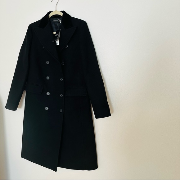 New Ralph Lauren Wool-Blend Twill Double-Breasted Coat $595 - Picture 7 of 11